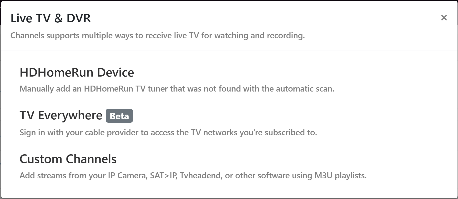 ChannelsDVR Custom Channels