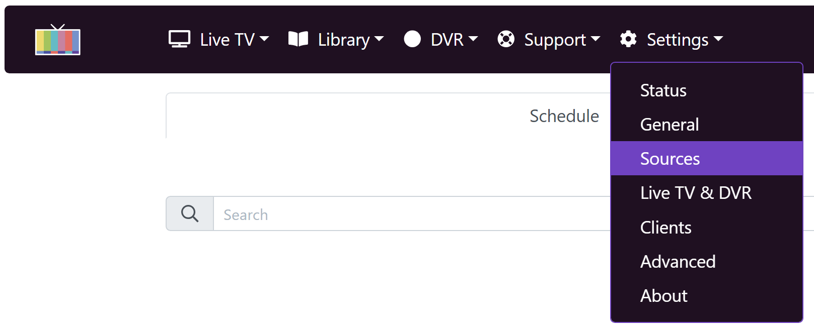 ChannelsDVR Select Sources